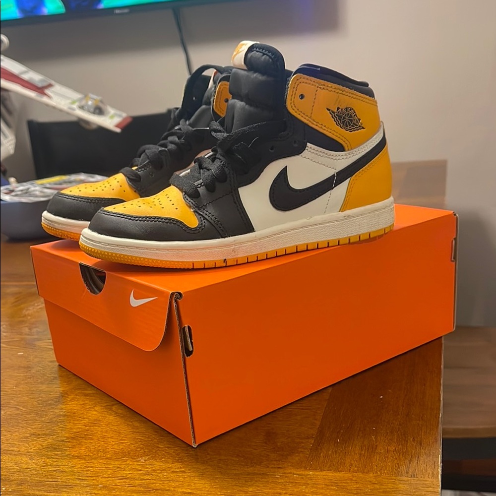 Nike Air Jordan Retro High in Black, White, and Yellow